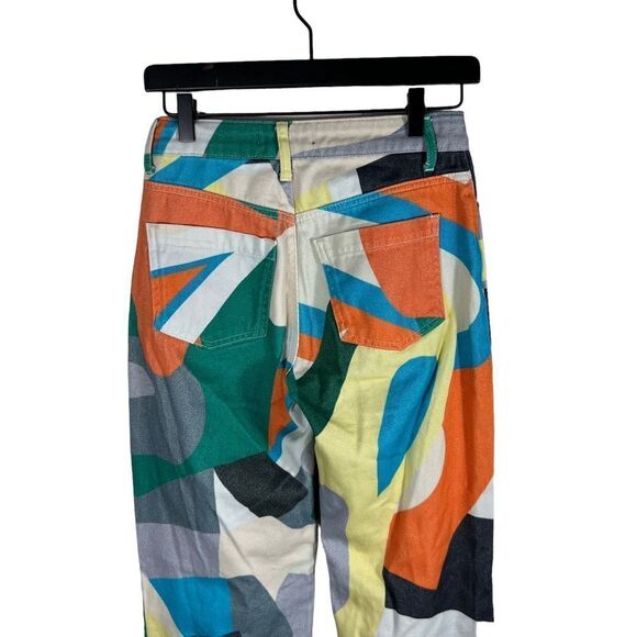 Jaded London Abstract Art Print Flare Leg Jeans - Picture 6 of 8